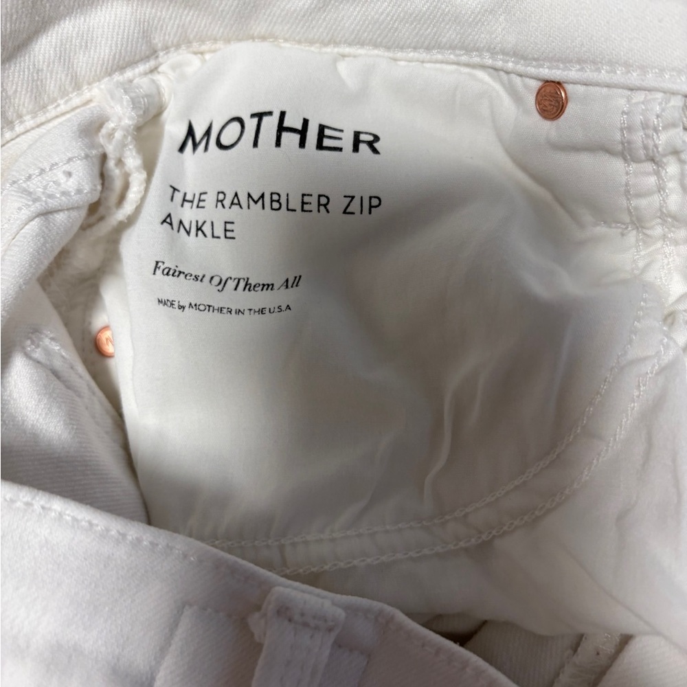 MOTHER The Rambler Zip Ankle Jeans, The Fairest of Them All size 32— White - Picture 10 of 11
